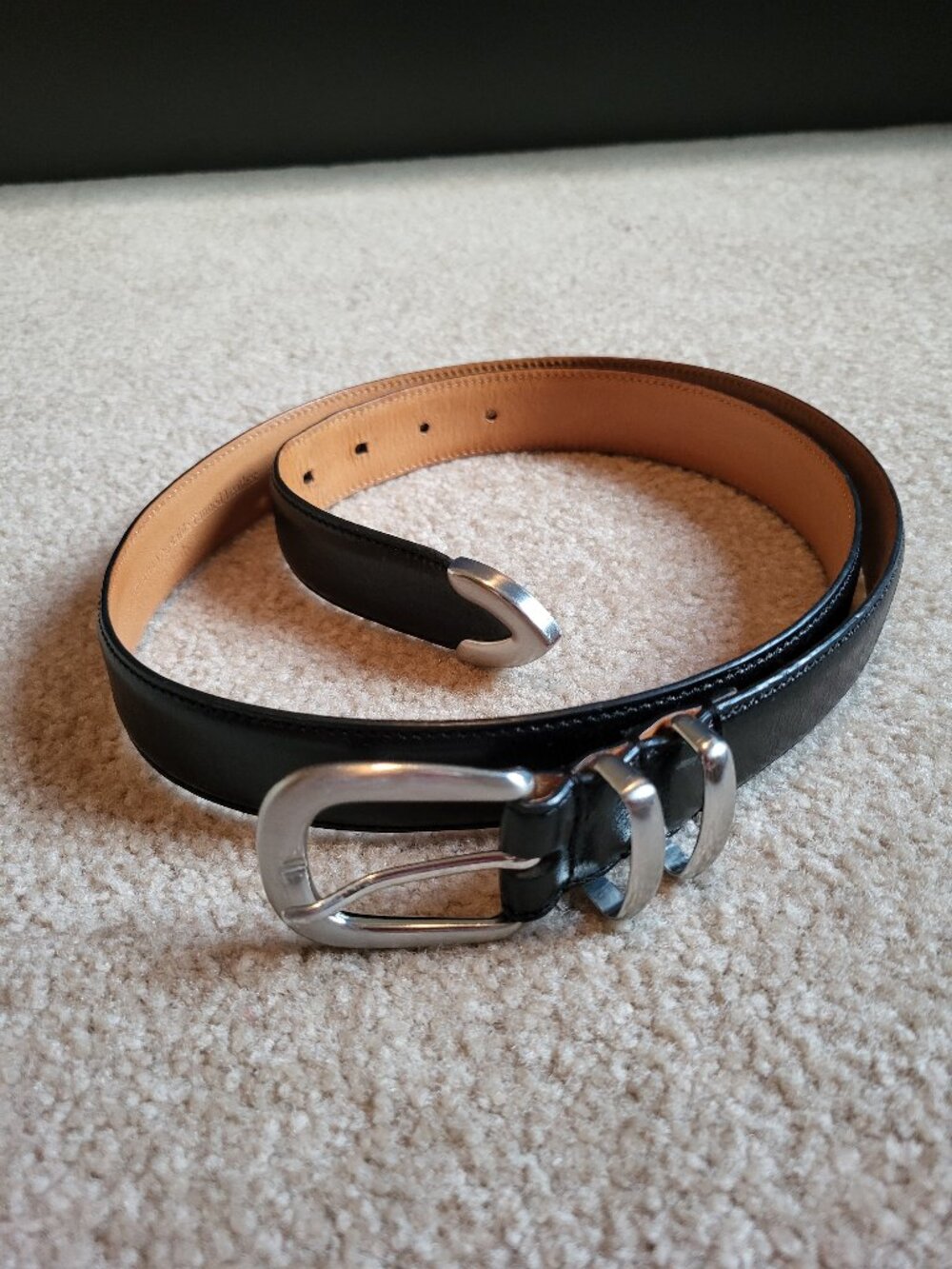 Daniel Cremieux Signature Collection black Italian leather belt